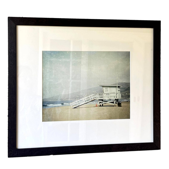 Framed Fine Art Photograph Lifeguard Tower Malibu Beach Los Angeles California - Picture 3 of 7